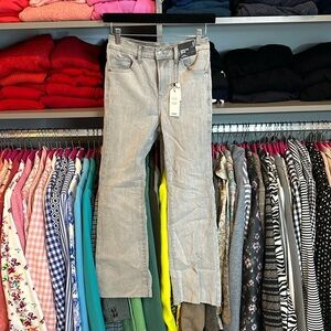 Express gray cropped flare high rise jeans size S NWT